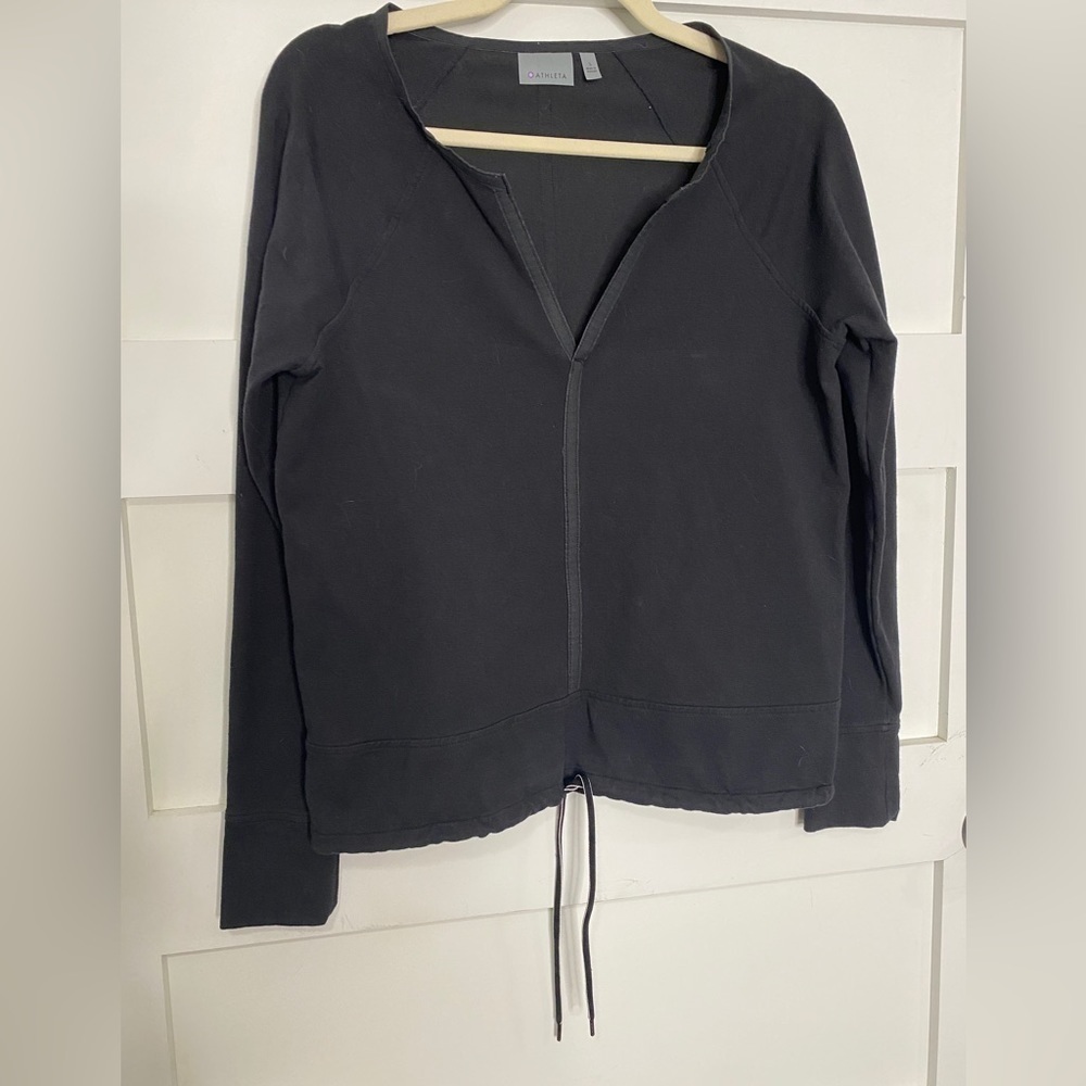Athleta Sentry Split Collar Black Pullover Sweats… - image 2